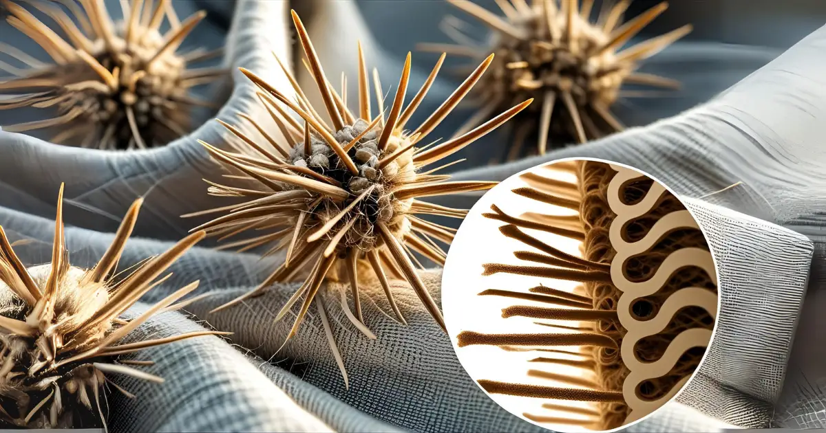 Nature-inspired invention: burrs clinging to fabric