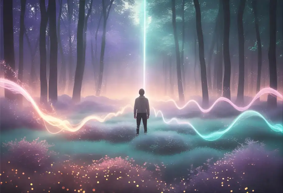 dreamy glowing empathic energy forest – spiritual emotional sensitivity