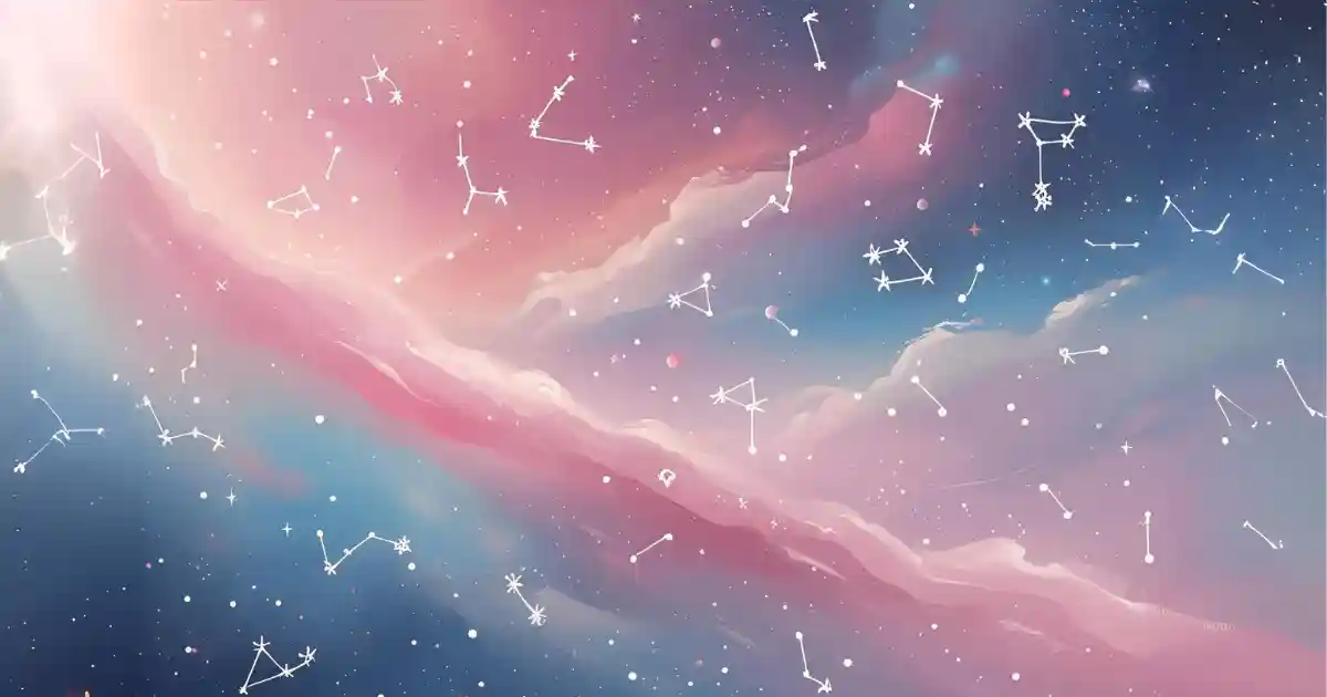Romantic zodiac constellation background
