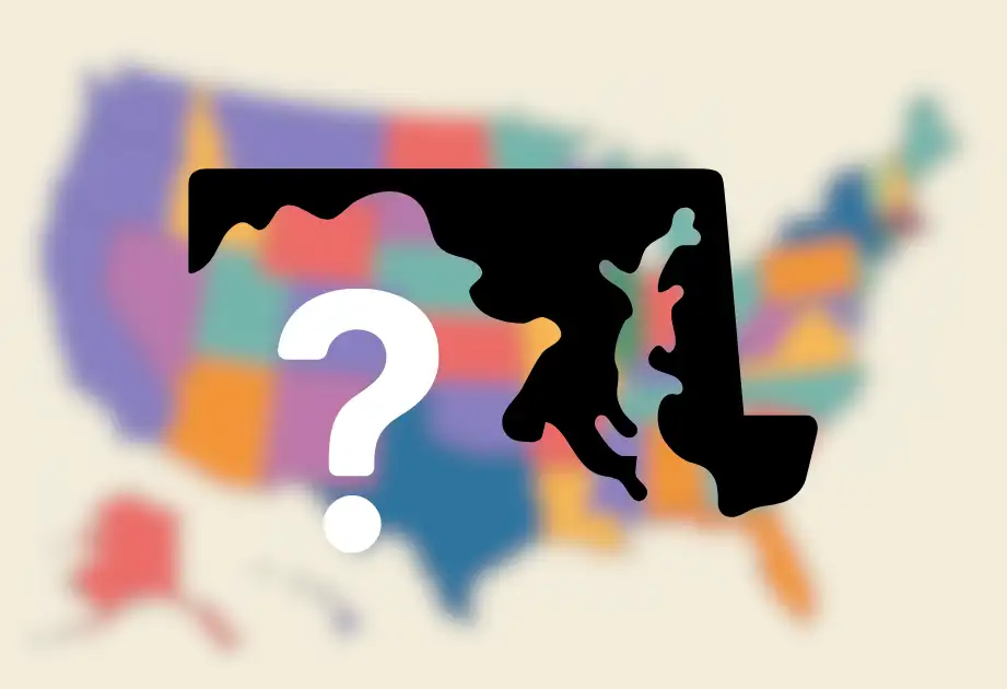 maryland map, find us states quiz