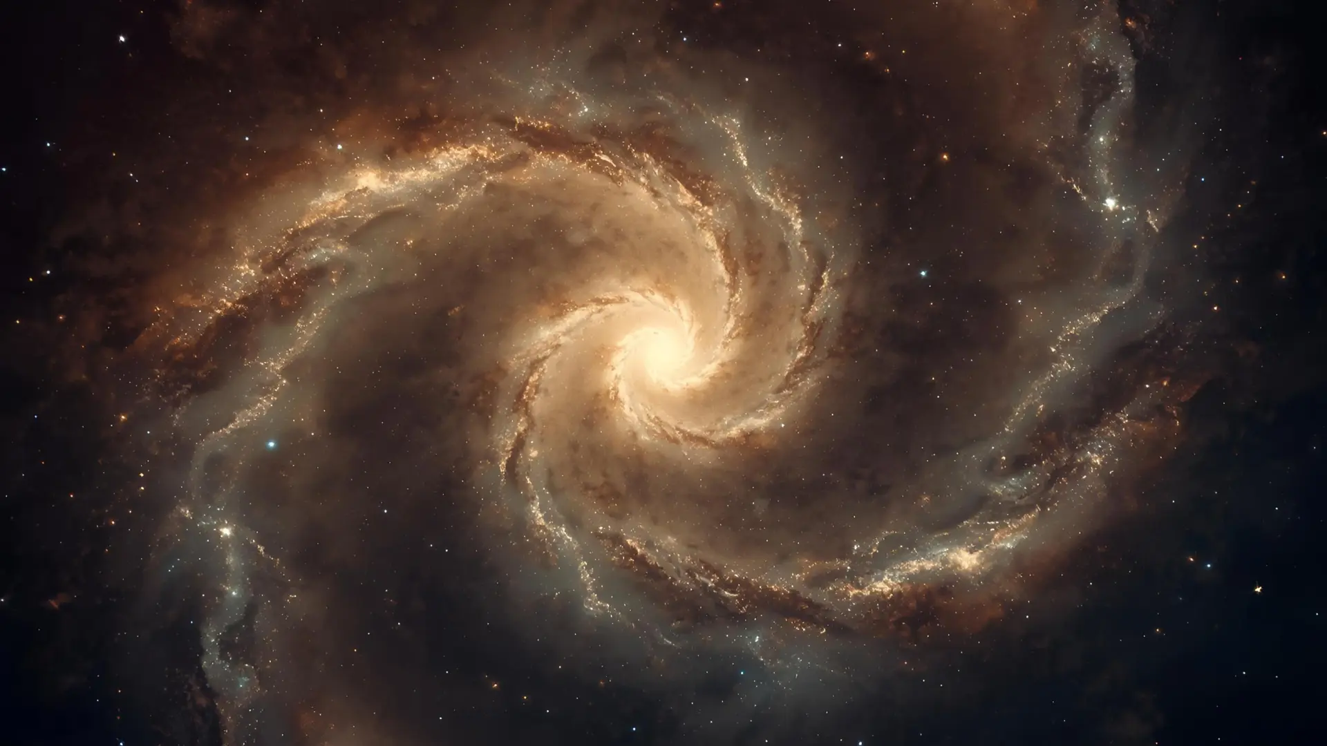 Soft abstract spiral of light, suggesting an endless feed; warm neutrals, low contrast.