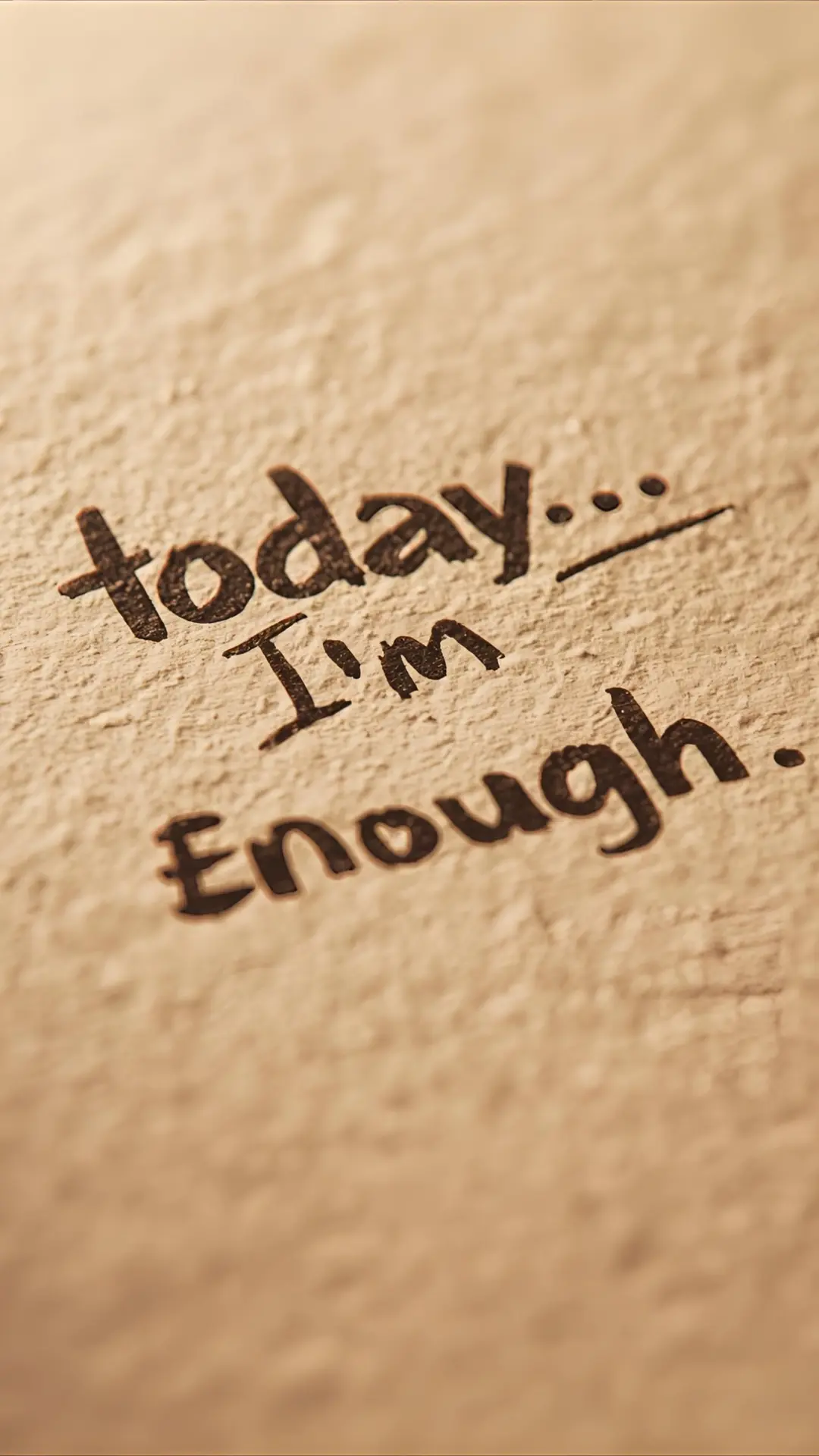 what is doomscrolling, background - One-line mantra card with warm paper texture.